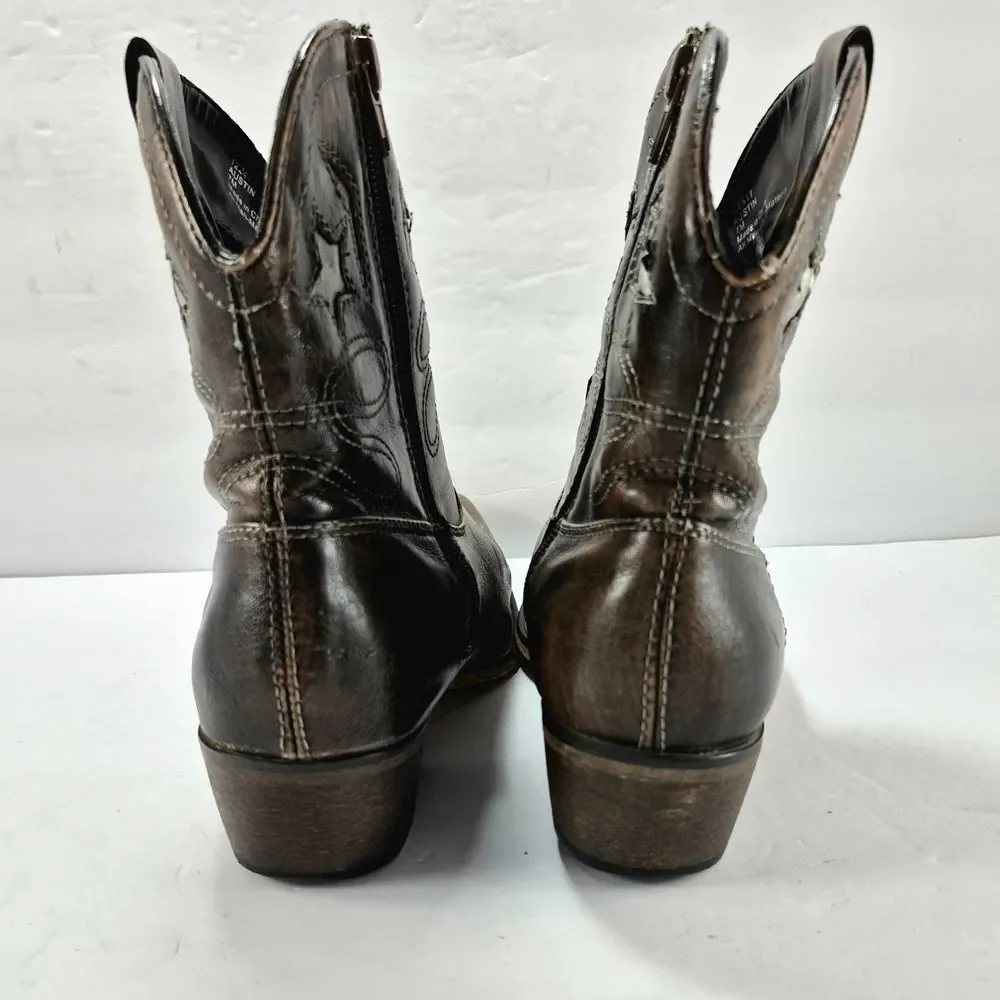 Jeffrey Campbell Western Star & Moon Austin Celestial Booties Brown 7